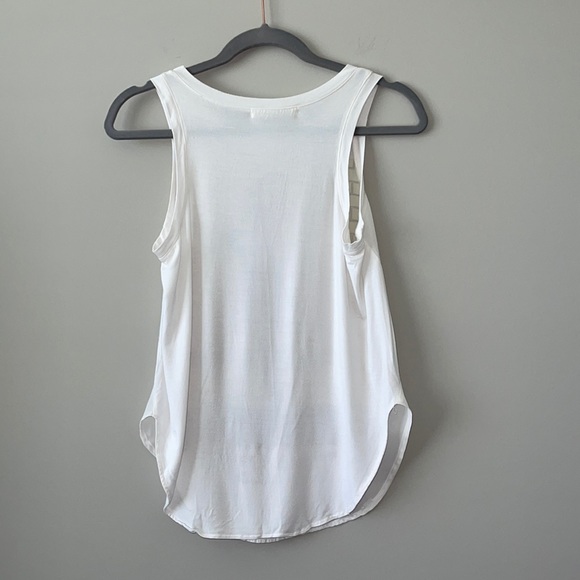 Nylon Apparel White Long Tank W Words Sz Sm - Picture 3 of 10